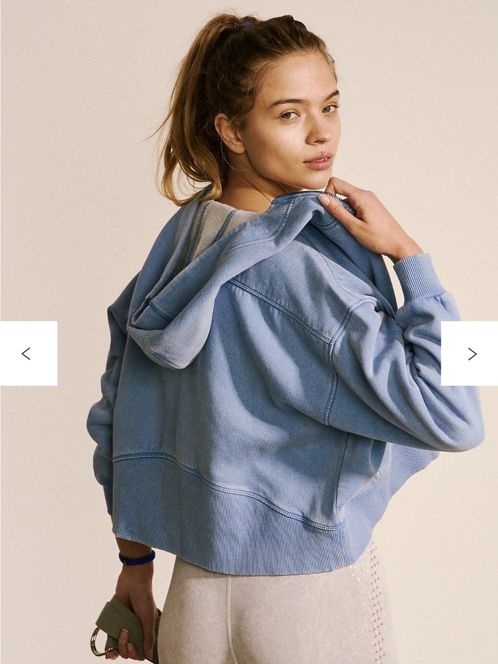 FP Movement Wild At Heart Zip-Up Hoodie [S] [Dusty Blue]